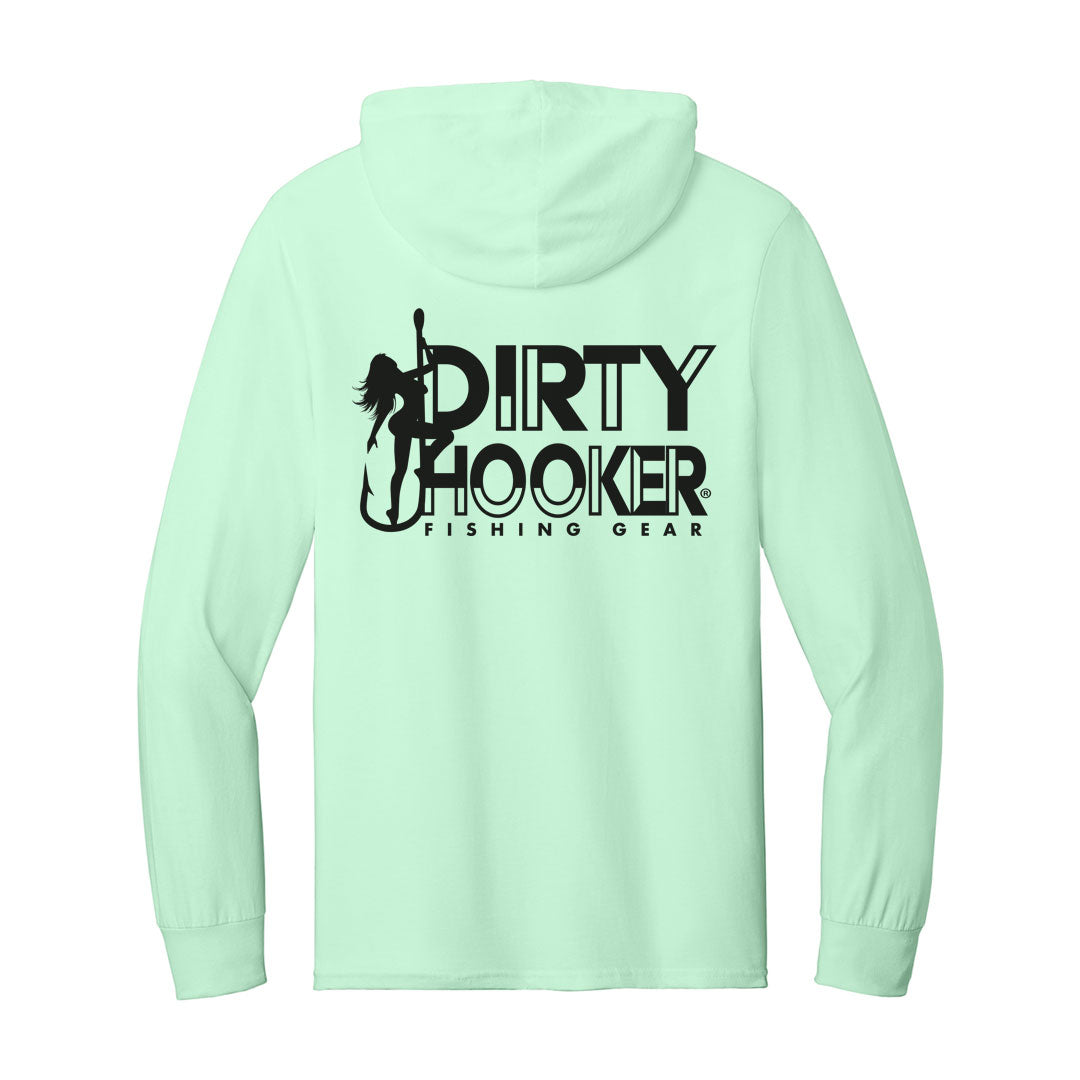 Dirty Hooker Cool Black Lightweight Hooded Long Sleeve T-shirt